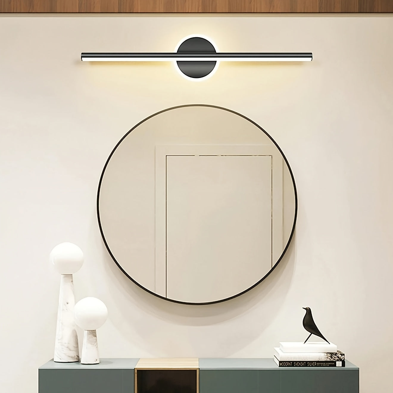 Arandela de LED Luxe | Luminária de Parede Minimalista Preta e Dourada