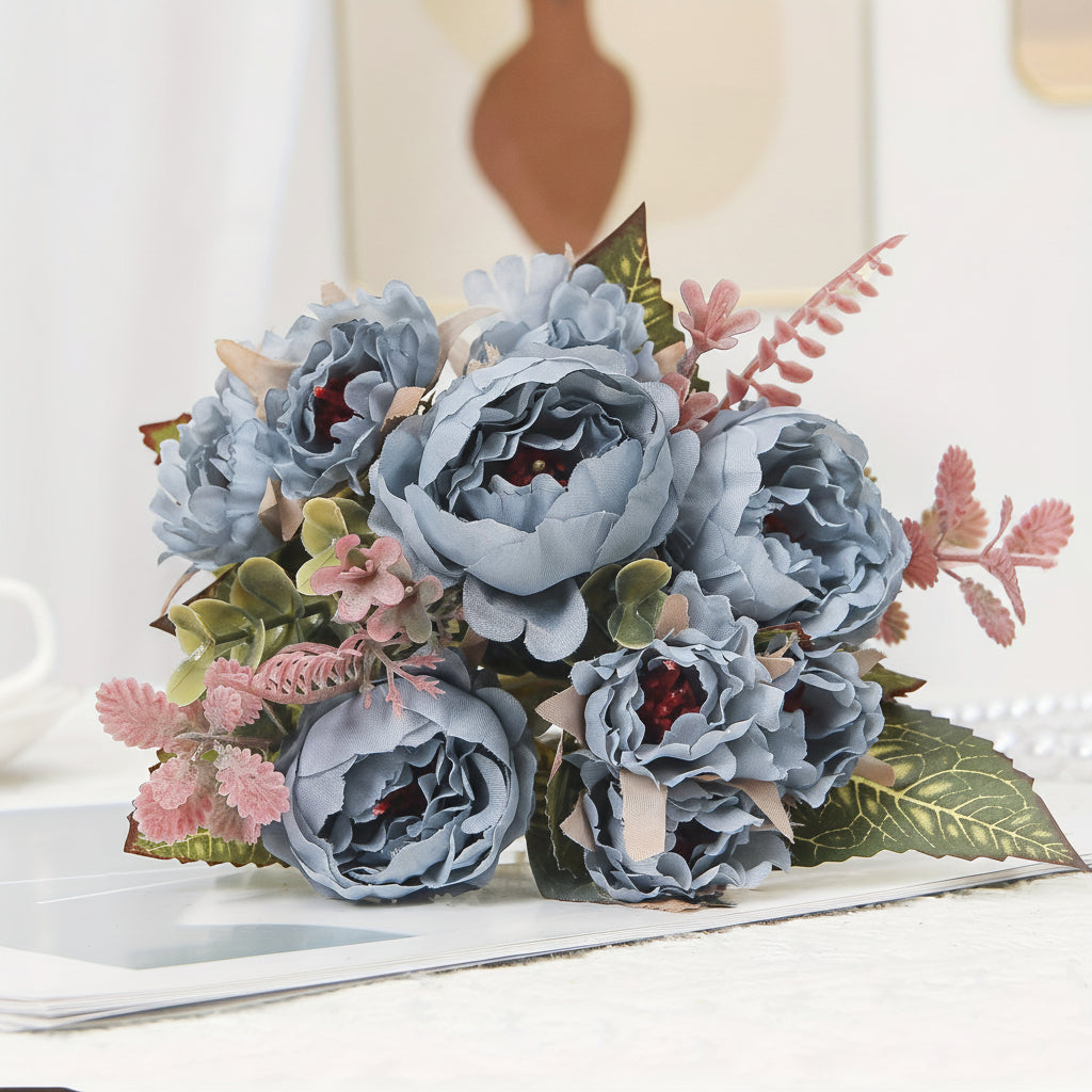 Buquê de Flores Presente de Dia das Mães Peônia Artificial Decoração para Casa