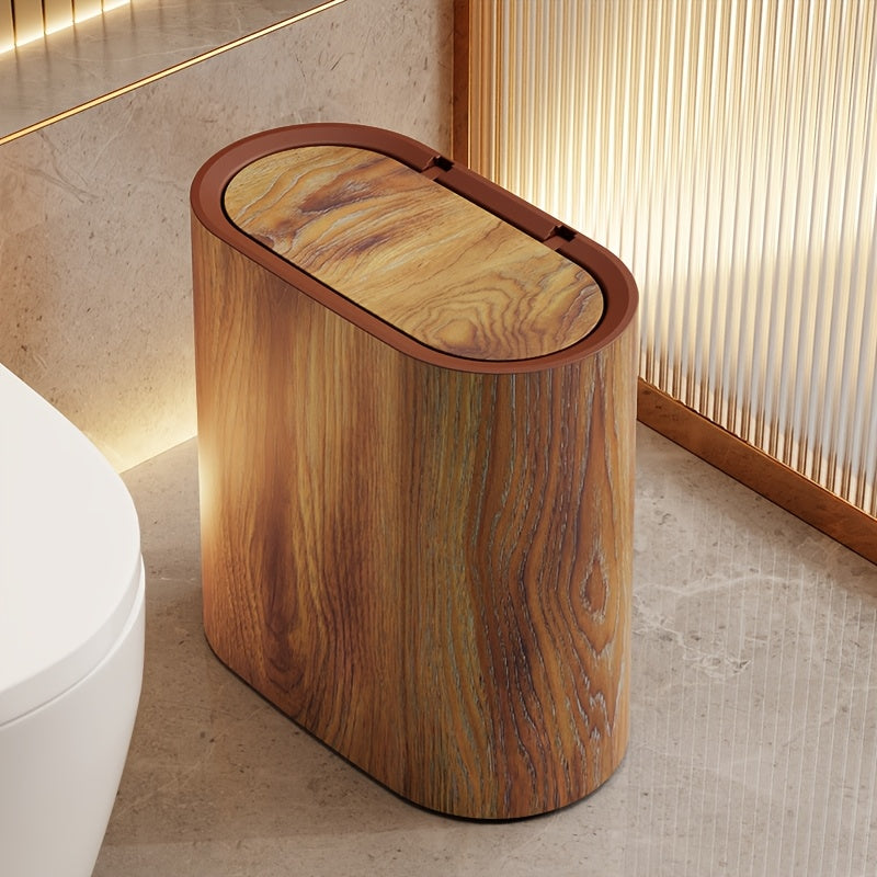 Lixeira com Estampa de Mármore | Cesto Moderno para Banheiro e Cozinha com Tampa