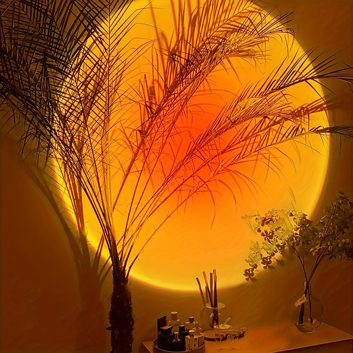 Luminária de Projeção Pôr do Sol | Luz Ambiente com Alimentação USB