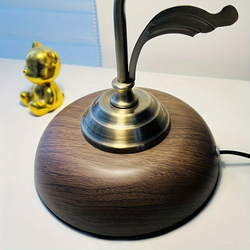 Luminária de Mesa Vintage "Goose Neck" | Abajur de Cabeceira de Latão Antigo com USB