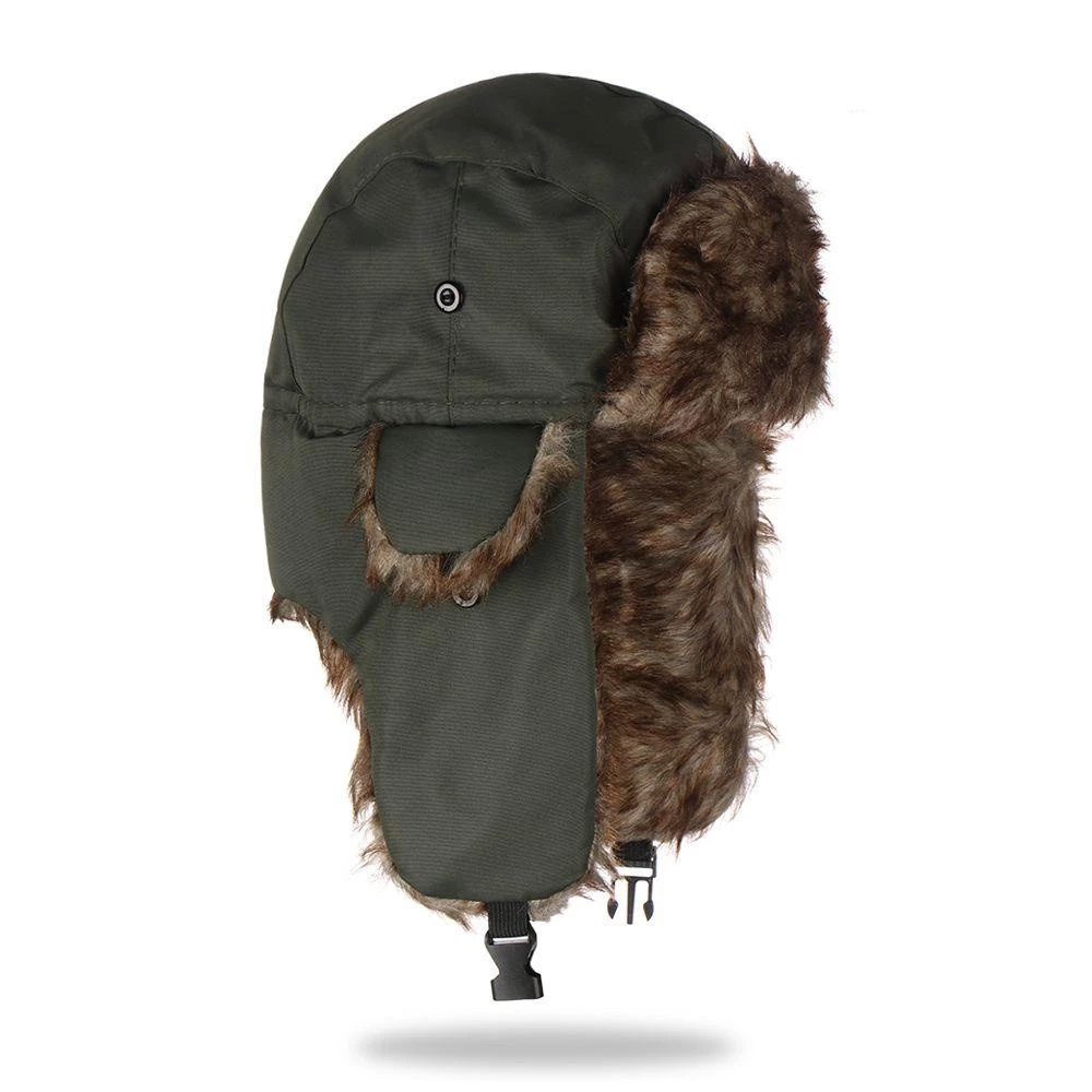 Gorro de Aviador para Esqui com Protetor de Orelha e Pele Sintética Aconchegante