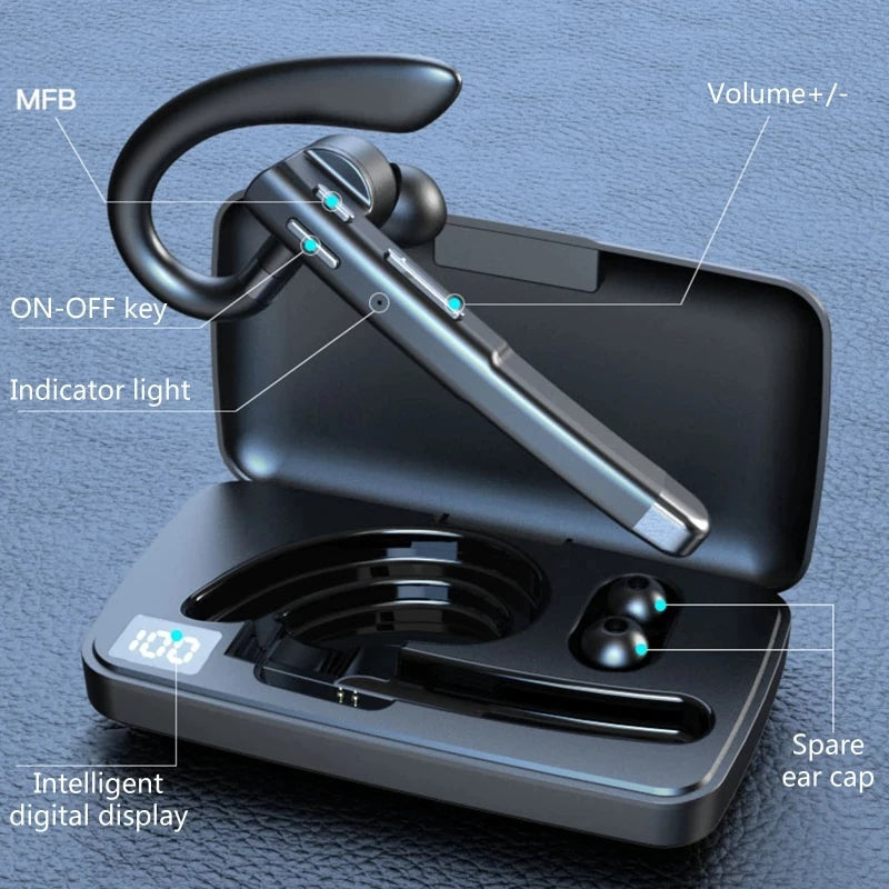 Headset Bluetooth 5.1 Sem Fio com Microfone Duplo para Caminhoneiros com Cancelamento de Ruído | Fone de Ouvido com Qualidade de Som Superior e Conforto