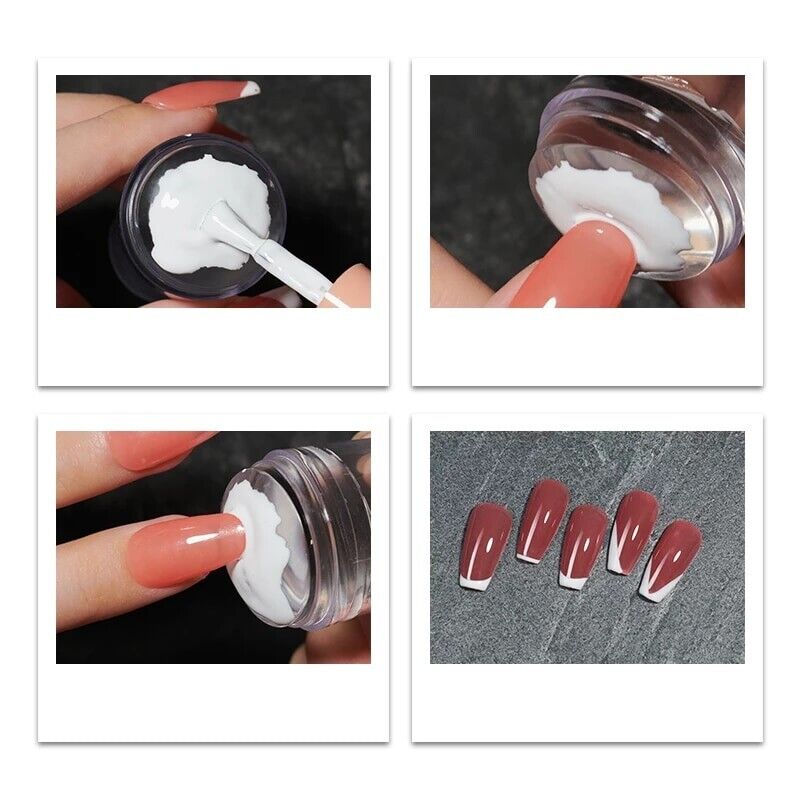 Carimbo de Silicone Transparente para Unhas com Espátula