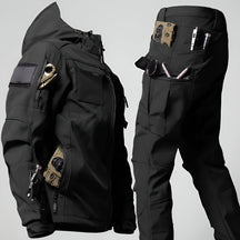 Men's Tactical Outdoor Jacket Pants Rugged Multi Pocket Hooded
