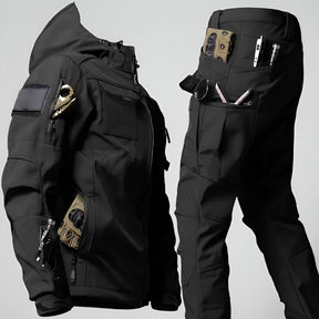 Men's Tactical Outdoor Jacket Pants Rugged Multi Pocket Hooded