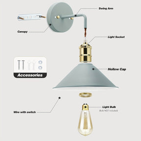 Arandela de Parede em Metal Moderno | Luminária de Parede Industrial com Acabamento a Óleo