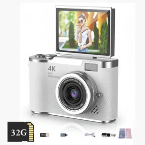 Câmera Digital 4K com Tela Articulada, 48MP, Zoom 8X, Foto e Vídeo Compacta