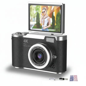 Câmera Digital 4K com Tela Articulada, 48MP, Zoom 8X, Foto e Vídeo Compacta