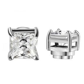 Brincos de Pressão Premium Unissex com Design de Cristal Magnético