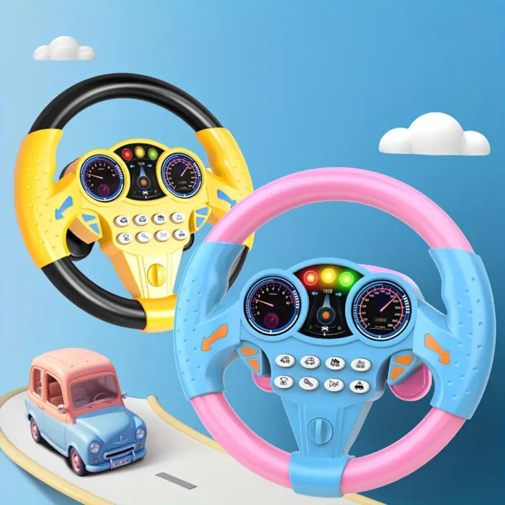 Kid's Electric Simulation Steering Wheel Suction Attachment