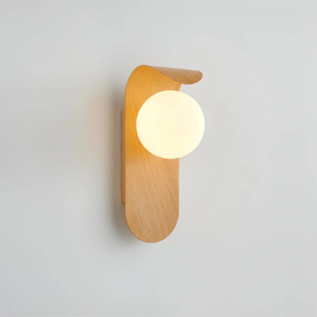 Scandinavian Wooden LED Wall Lamp – Minimalist Sconce