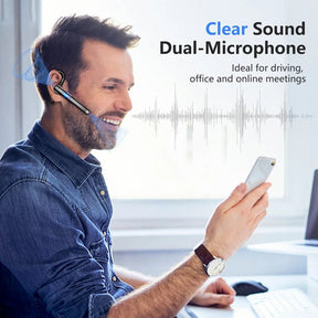 Headset Bluetooth 5.1 Sem Fio com Microfone Duplo para Caminhoneiros com Cancelamento de Ruído | Fone de Ouvido com Qualidade de Som Superior e Conforto
