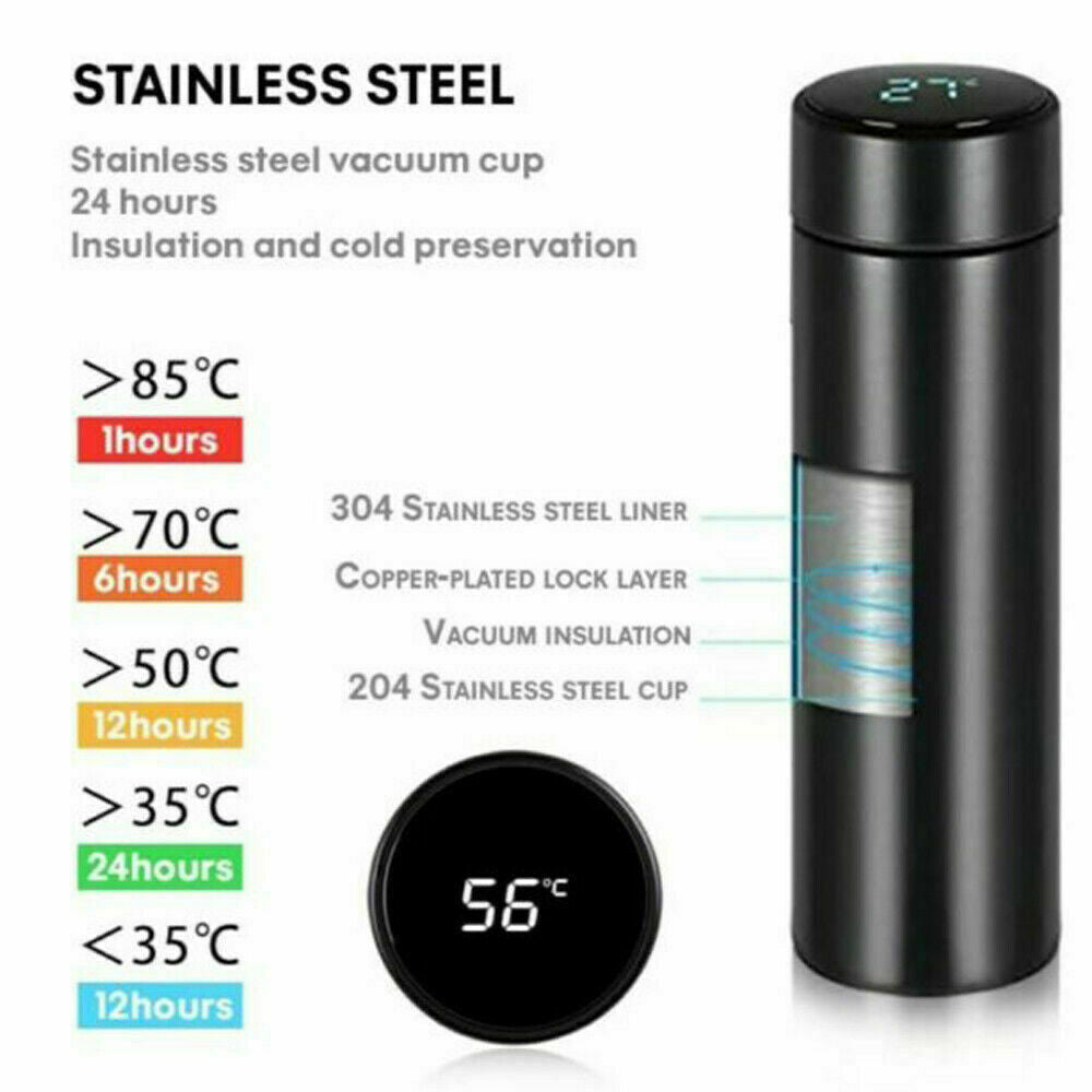 LED Temperature Display Thermos Bottle