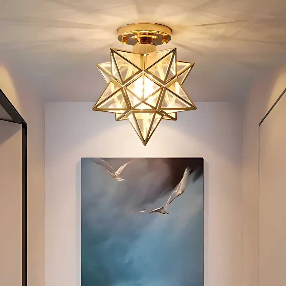 Luminária de Teto LED Xelio | Luz de Estrela Geométrica Elegante