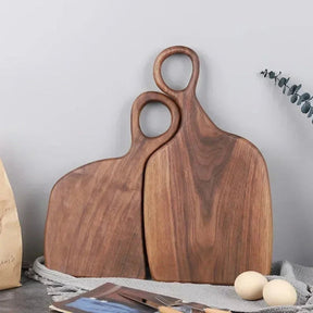 Conjunto de 2 Tábuas de Corte de Nogueira – com Alça para Pendurar