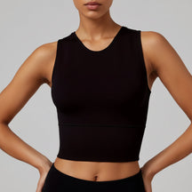 Regata Cropped Feminina de Pickleball de Alta Elasticidade para Esportes