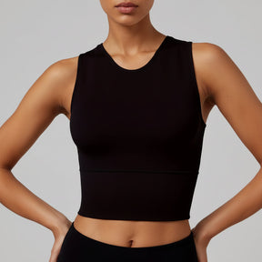 Regata Cropped Feminina de Pickleball de Alta Elasticidade para Esportes