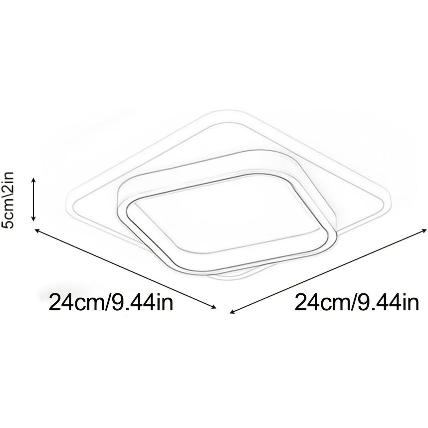 Luminária de Teto LED Quadrada Moderna | Plafon Geométrico Minimalista
