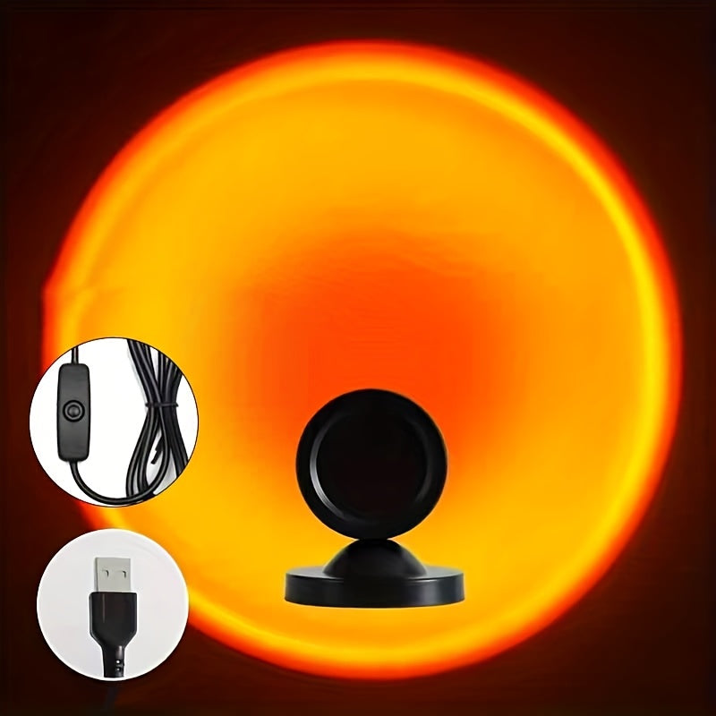 Luminária de Projeção Pôr do Sol | Luz Ambiente com Alimentação USB