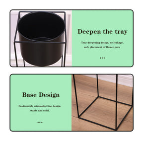 Suporte de Metal para Plantas em Ambientes Internos | Vaso Retangular Moderno Preto