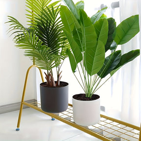 Cachepô Redondo Moderno com Pés de Madeira | Vaso Decorativo para Plantas Internas e Externas