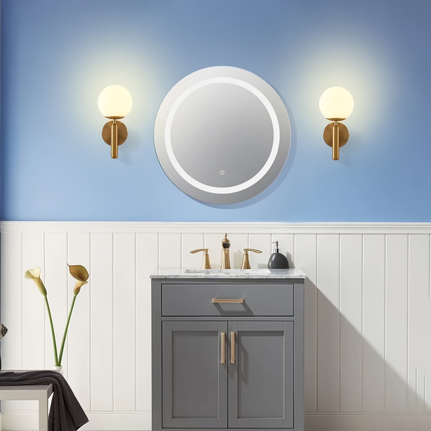 Arandela de Parede em Vidro Moderna | Luminária de Metal Elegante para Quarto