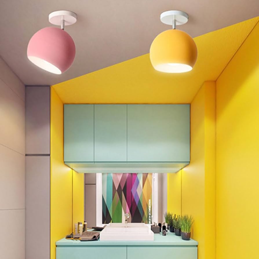 Nordic Macaron Ceiling Light | Modern Round Aluminium Lamp
