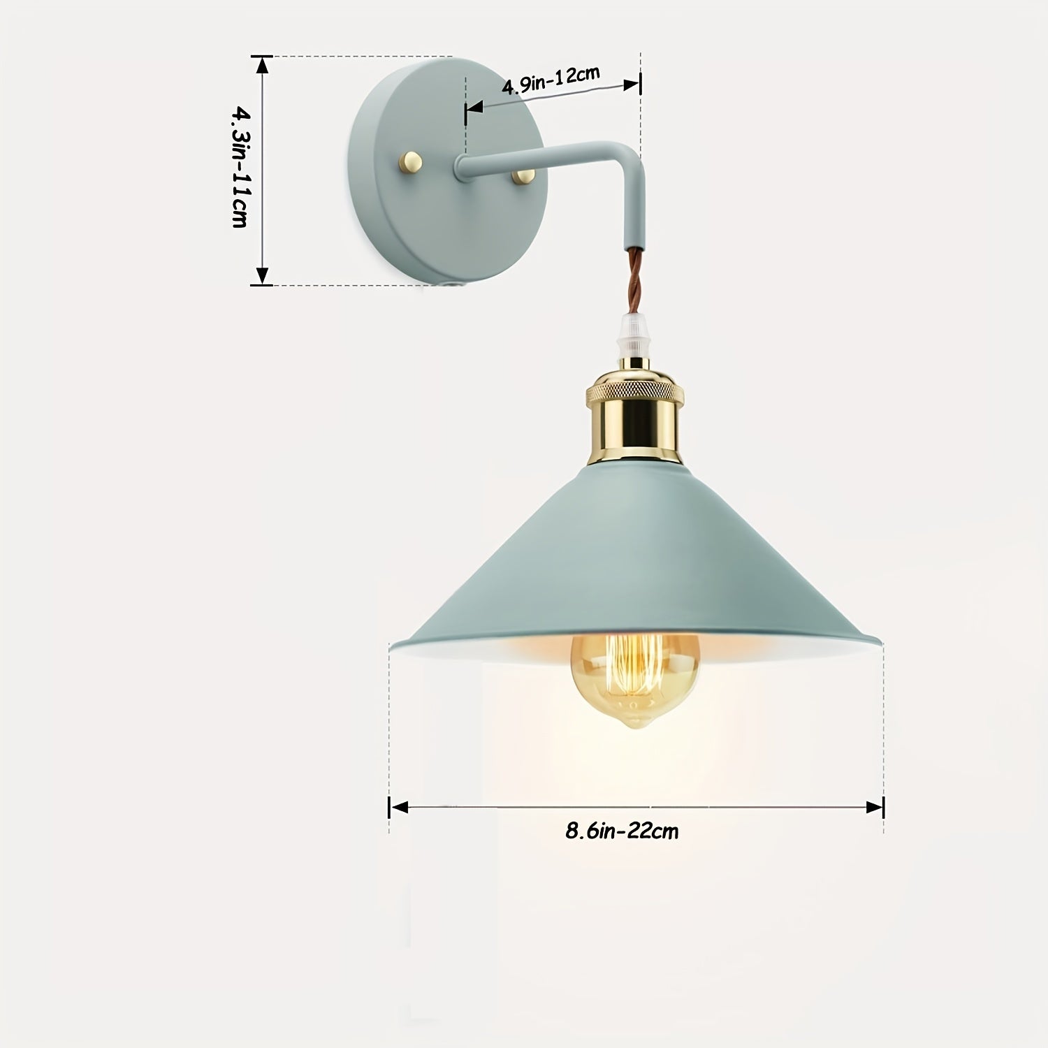 Arandela de Parede em Metal Moderno | Luminária de Parede Industrial com Acabamento a Óleo