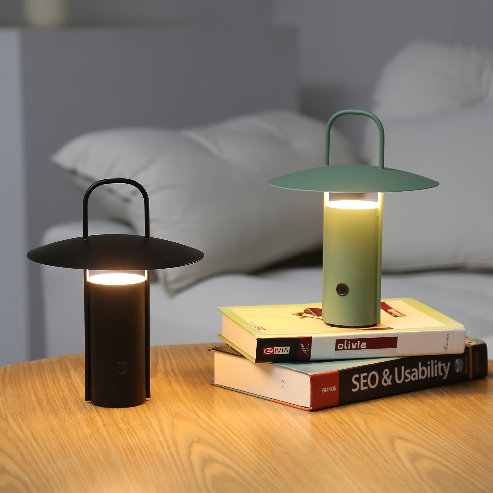 Luminária de Mesa LED Touch Sem Fio | Luz de Metal Recarregável via USB