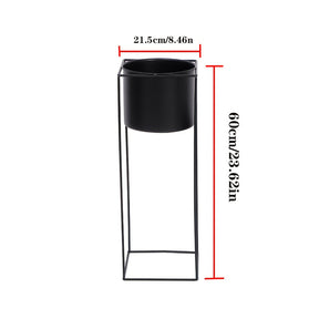 Suporte de Metal para Plantas em Ambientes Internos | Vaso Retangular Moderno Preto