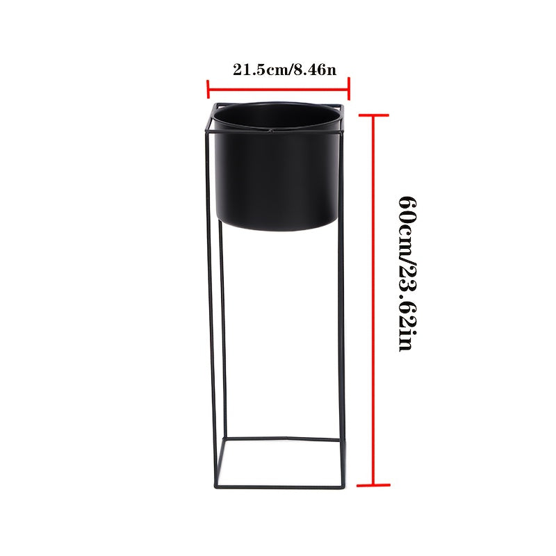 Suporte de Metal para Plantas em Ambientes Internos | Vaso Retangular Moderno Preto