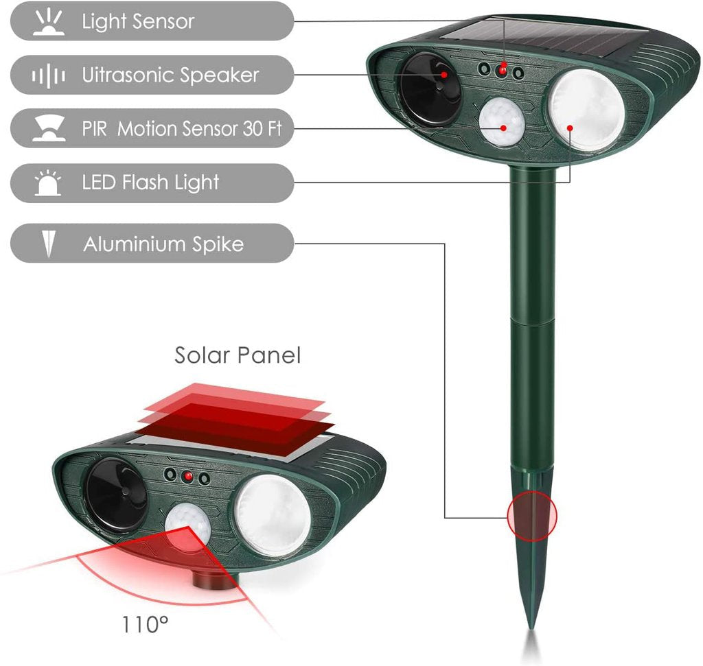Repelente Ultrassônico Solar Externo para Cães - Livre-se dos Cães em 48 Horas ou seu Dinheiro de Volta