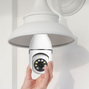 Câmera de Segurança Inteligente Wi-Fi em Formato de Lâmpada para Ambientes Internos/Externos