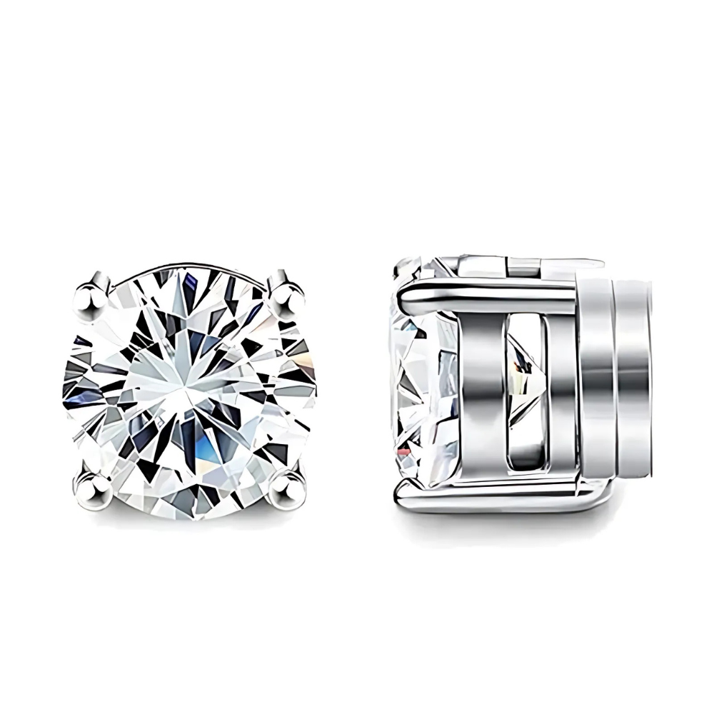Brincos de Pressão Premium Unissex com Design de Cristal Magnético