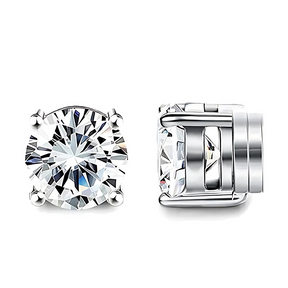 Brincos de Pressão Premium Unissex com Design de Cristal Magnético