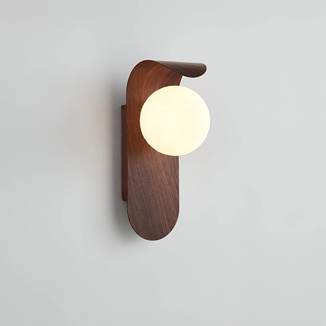 Scandinavian Wooden LED Wall Lamp – Minimalist Sconce – Walnut – product image 5
