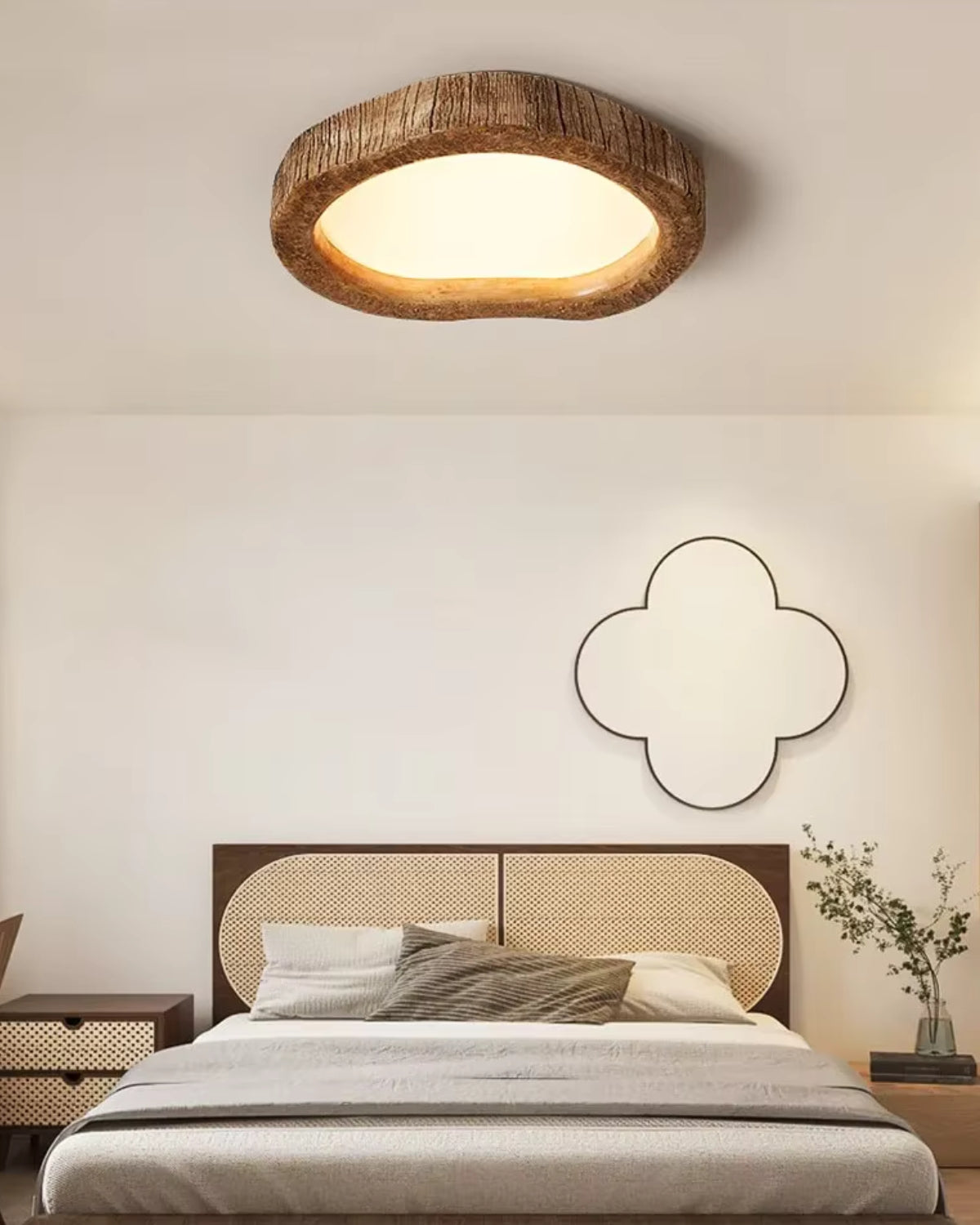 Luminária de Teto Le Halo Bois | Lâmpada LED com Estilo Rústico em Madeira