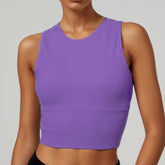 Regata Cropped Feminina de Pickleball de Alta Elasticidade para Esportes