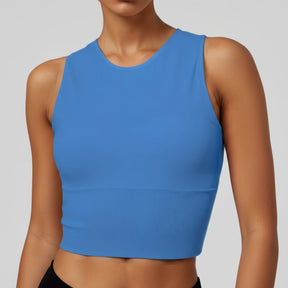 Regata Cropped Feminina de Pickleball de Alta Elasticidade para Esportes