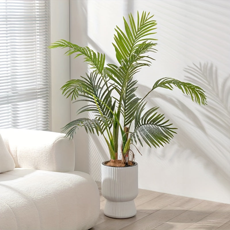 White Self-Watering Flower Pot | Modern Wine Glass Design Planter with Water Level Indicator