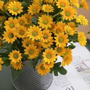 Arranjo de Flores Artificiais de Margarida para Centro de Mesa de Dia das Mães