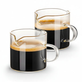 Espresso Cups Glass Double Spout Measuring Cup 4oz Coffee Pitcher