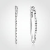 Brincos de Prata Oval com Diamante Presente de Dia das Mães
