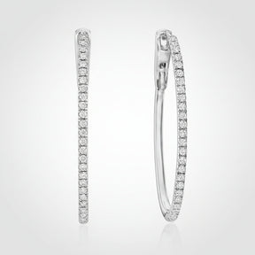 Brincos de Prata Oval com Diamante Presente de Dia das Mães