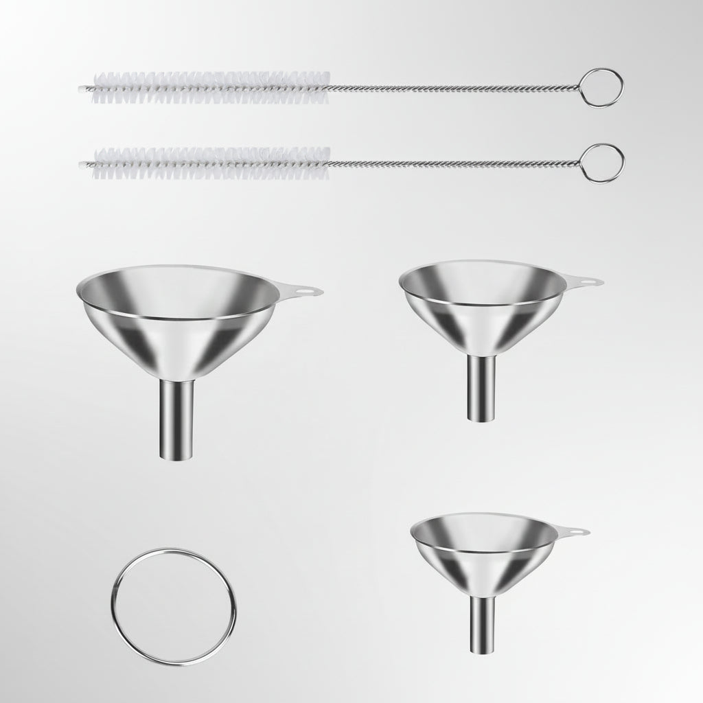 Conjunto de Funis de Aço Inoxidável 3 Tamanhos para Cozinha Garrafas e Temperos