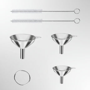 Conjunto de Funis de Aço Inoxidável 3 Tamanhos para Cozinha Garrafas e Temperos