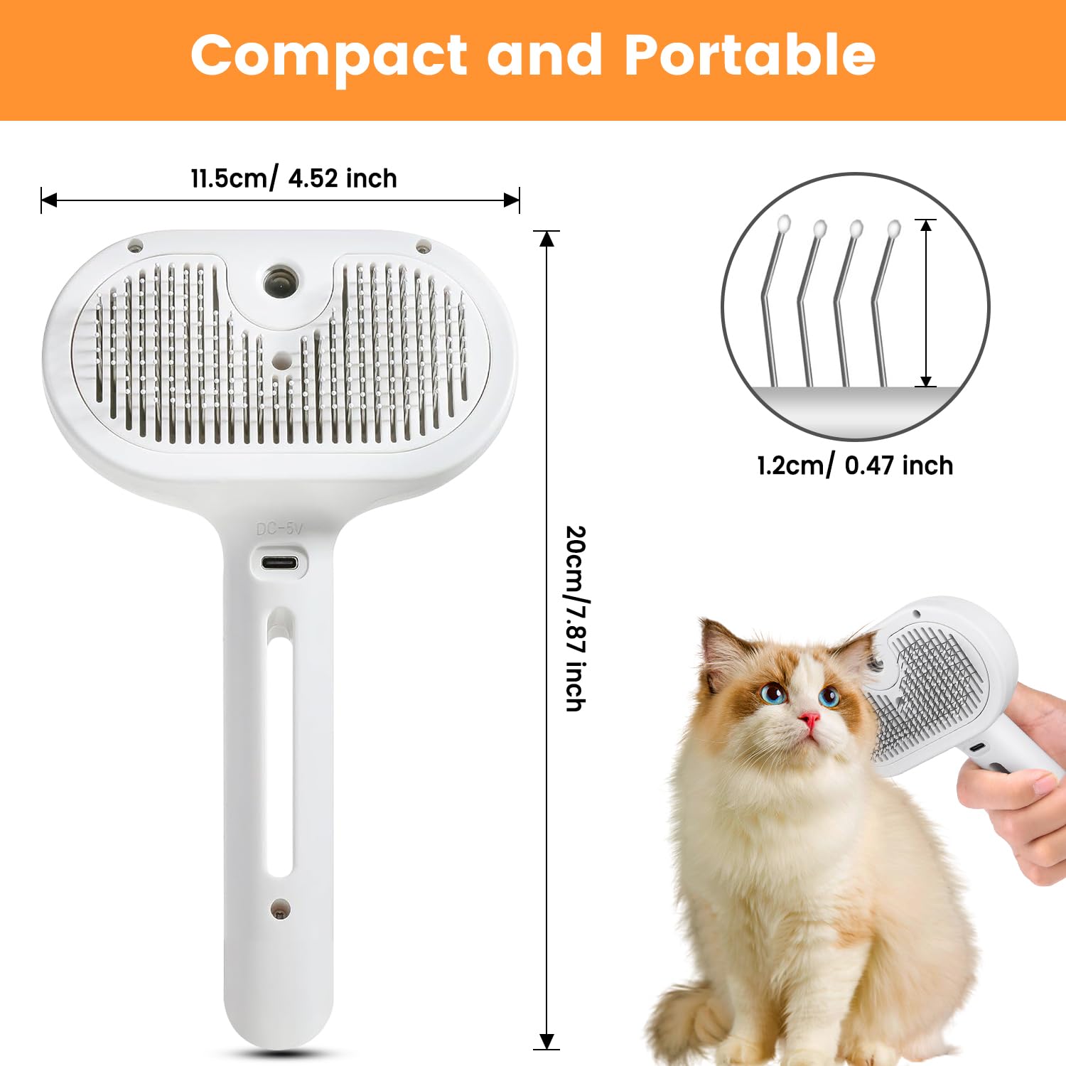 Escova a Vapor para Gatos e Cachorros