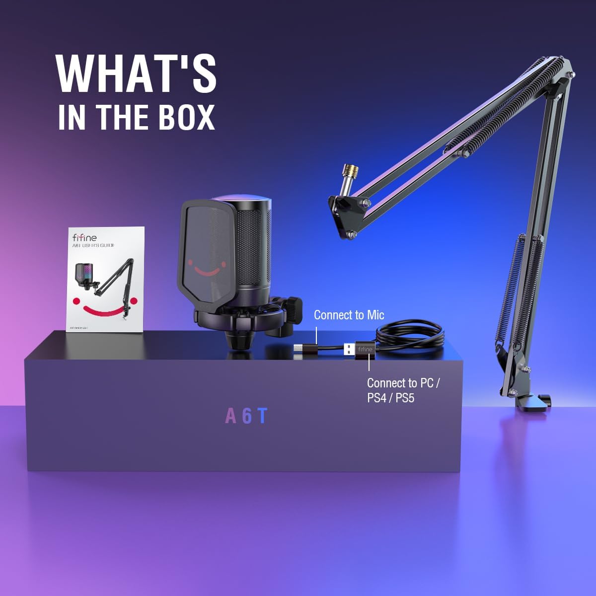 Microfone Condensador para Podcast e PC Gamer