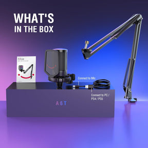 Microfone Condensador para Podcast e PC Gamer